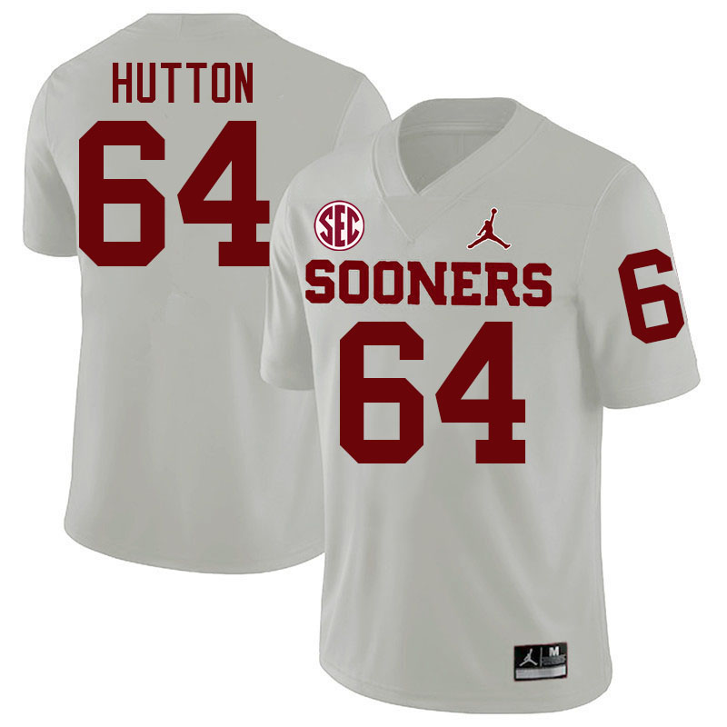 Oklahoma Sooners #64 Sean Hutton College Football Jersey Stitched-White